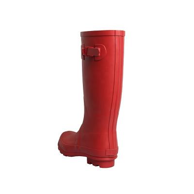 China Custom Made Fashion Trend China Red Rubber Shoes For Women Ladies Soft Raining Waterproof Boots for sale