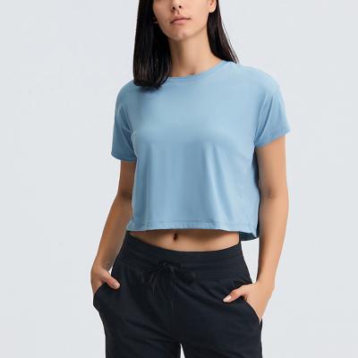 China 2022 Custom Empty Crop Women's Anti-Wrinkle T-shirt Breathable Top Crop T-shirt Breathable T-shirt Women for sale