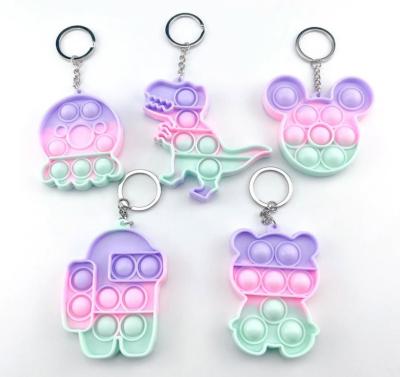 China New Fashion Intelligence Mini Fidget Stress Toys Keychain Mini Figit Popping Key Chain Sensory Wiggle Person Developing Key Chain for sale