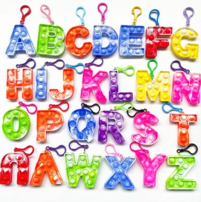 China Educational /Time massacre/decompression noise letter key chain key chain popout letter a-z alphabet letter key chain for sale