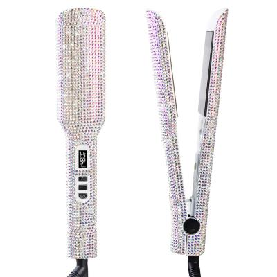 China Rhinestone Design Hair Straightener Professional Customize Mch Straightening Flat Iron For Styling Bling Diamond for sale