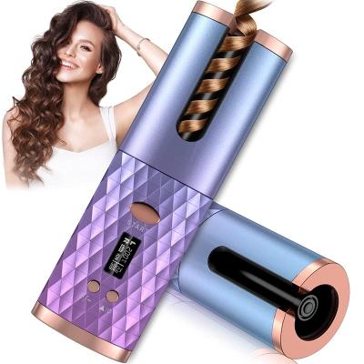 China 2022 Safety Automatic Cordless Curling Iron Hair Curler Portable Portable Rotating Curling Wand Styling Tool Automobile Cut for sale