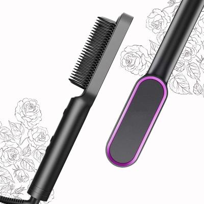 China 2022 Heating Safety Hair Straightener Brush Sweep Ceramic Anti-scald Hair Straightening Comb Hot Hair Care Fast Heating for sale