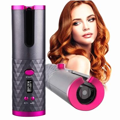 China Safety 2022 Automatic Portable Electric Fast Heating Curler Magic Wand Automatic Rotating Hair Barrel Ceramic Hair Curler for sale