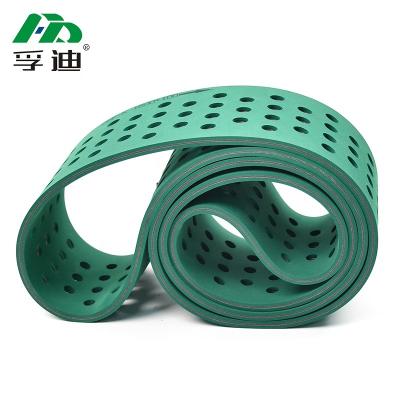 China Factory Paper Feed Flat Rubber Belt Used In Full-auto Groove Laminating Machine.Suction Wind Belt With Holes. for sale