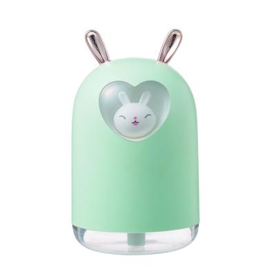 China Car USB 300ml Rabbit Air Humidifier Ultrasonic Moisturizer Air Diffuser With LED Lamp Mist Maker Fogger Night Light For Home for sale