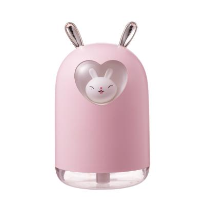 China 300ml Car Rabbit Humidifier USB Ultrasonic Oil Diffuser With Night Light Air Humidifier Car Mist Maker For Home for sale