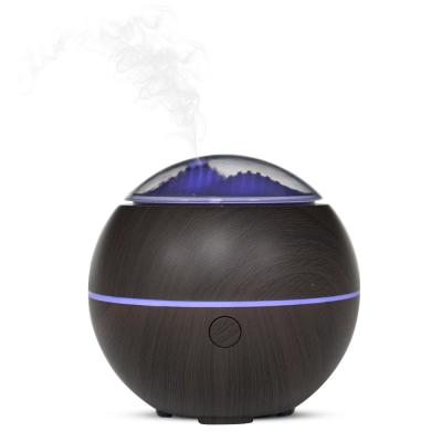 China Colorful Atmosphere Lights Led Wood Grain Aroma Therapy Ultra-silence Mist Maker Ultrasonic Aroma Diffuser for sale