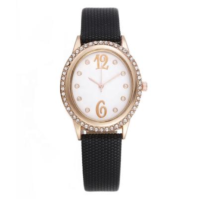 China Hot Selling Europe Crocodile Pattern Belt Alloy Case Ladies Quartz Watch Diamond Inlaid Analog Art Digital Automatic Date Oval Watch for sale