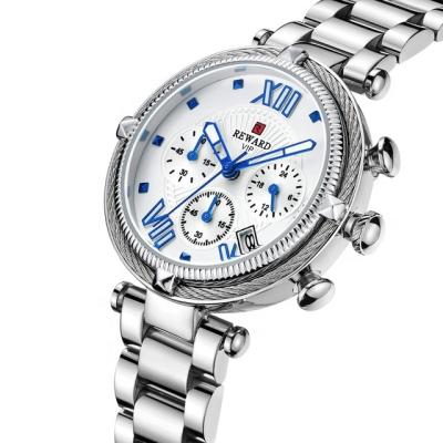 China Auto Date REWARD RD63084L Ladies Watches Luxury High Quality Stainless Steel Strap Waterproof Luminous Quartz Clock for sale