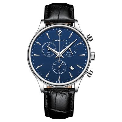 China 2019 Hot Date CRRJU New Automatic Leather Strap Men Watches Multifunction Hot Selling Business Fashion Chronograph Men's Watch 2272 for sale