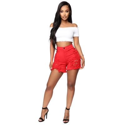 China Breathable Summer Streetwear Stylish Mid Waist Ripped Ladies Irregular Edge Denim Shorts Ruler Women Jeans Pants for sale