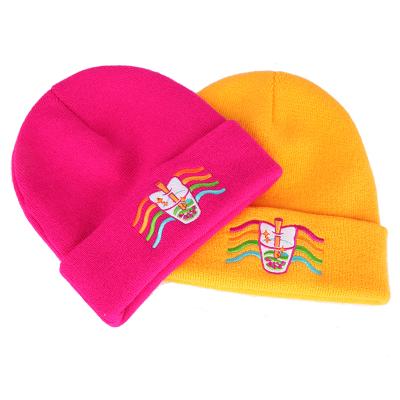 China New 2021 JOINT Custom Logo Children's Winter Embroidery Customize Baby Kids Beanie Winter Hat for sale