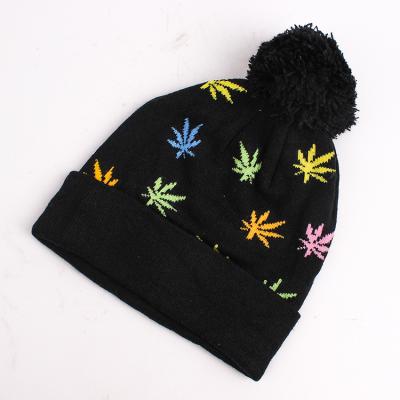 China COMMON beanie hat winter hat knitted beanies with pom pom woman warm beanie hat for sale