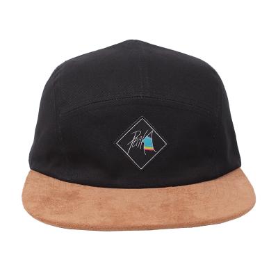 China COMMON Custom Adjustable Cotton Suede Nylon 5 Panel Camp Hats, 5 Panel Hats for sale