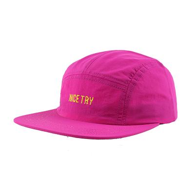 China JOINT Custom 5 Panel Camp Hat Nylon Outdoor Sports Camper Hat Working Hat for sale