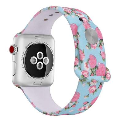 China Comfortable Protection Soft Sports Silicone Wrist Band Silicone Apple Watch Strap for sale