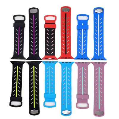 China Custom Soft Protective Silicone Watch Band For Apple Watch Band for sale