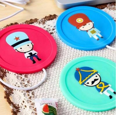 China Viable Cartoon Creative Heating Heater Silicone PVC Insulation USB Electric Coaster Warmer for sale