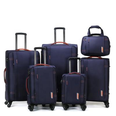 China Luxury 6 Pieces Travel Trolley Luggage Suitcase Set Travel Bags Trolley Bag Luggage With Handbag for sale