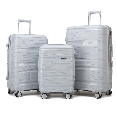 China Factory Wholesale Fashionable PP Briefcase Trolley Luggage Carry On Suitcase Set Travel Luggage for sale