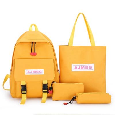 China Low Price Canvas Anti Theft Girls School Bags , 3pcs Student School Bag for sale