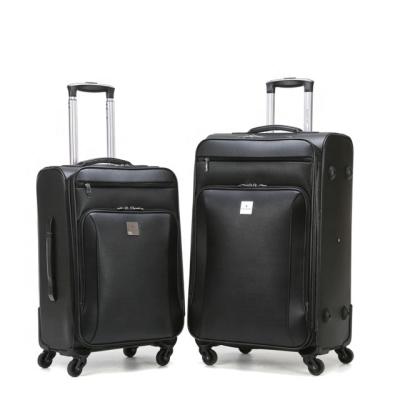 China Travel Background Custom Vintage PU Trolley Leather Luggage For Business for sale