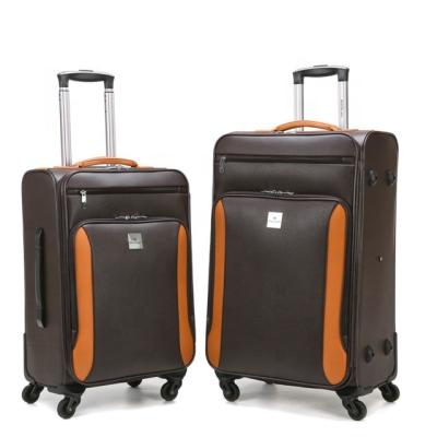 China Travel 5 Pcs Business PU Luggage Trolley Bottom Leather Bag Soft Travel Suitcase for sale