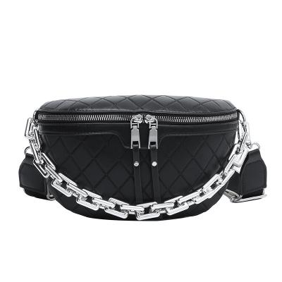 China Water Proof Women Purses and Handbags Thick Chain Ladies Luxury Cross - Fashion Wide Body Waist Bag Strap Female Handbag Bolsos-Para-mujeres for sale