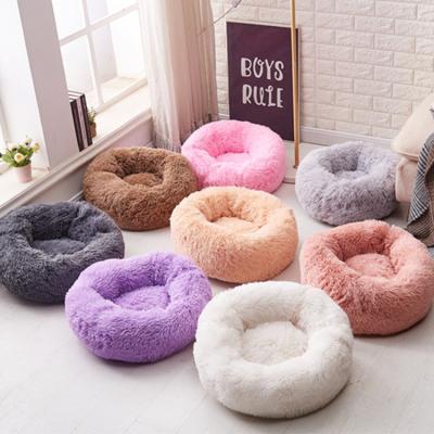 China Hand Wash Breathable Velvet Cloth Designer Round Pet Dog Bed for sale