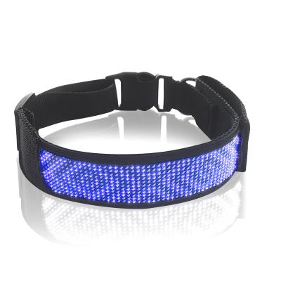 China Adjustable Pet Viable Luminous Collar Dog LED Wool Cloth Felt Dog Safety Collar Pet Flashing Luminous Supplies for sale