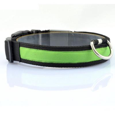 China Custom Lights Collar LED Recycled Flashing Light Up LED Dog Collar USB Rechargeable Pet Collars for sale