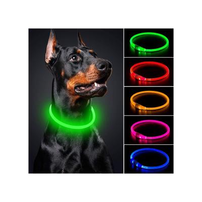 China Purple Solid Lights Plastic Lights Blue Charm Led Glamorous Dog Supplies Collar for sale