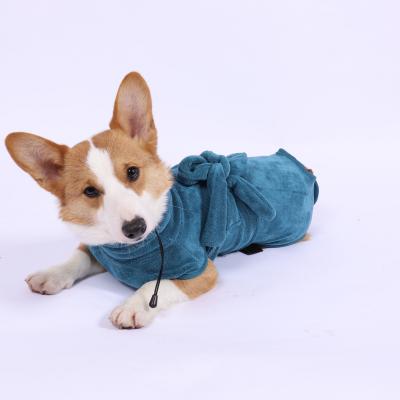 China Customized Durable Soft Absorbent Polyester Microfiber Dog Bathrobe Coat Nylon Dog Bathrobe for sale