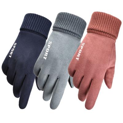 China Availavble AGRADECIDO Women Men Touch Screen Suede Fleece Glove Winter Non Slip Ski Gloves for sale