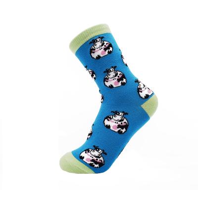 China Cute Socks Logo Socks Winter Happy Socks Custom AGRADECIDO Antibacterial Cartoon Wholesale Unisex Cow for sale