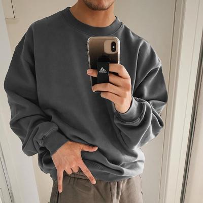 China French Terry Pullover Streetwear Heavyweight Thick Jumper Drop Shoulder Crewneck Anti-wrinkle Sweater for sale