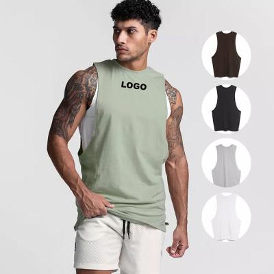 China 2023 Summer QUICK-DRY Men's Vest Waistcoat Solid Color Quick-drying Sports Men's Tank Top Vest Breathable Gym Loose Plus Size Printing Men's Vest Gym for sale