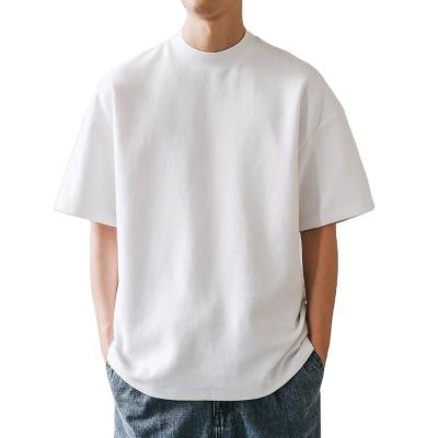 China 2023 QUICK DRY luxury quality cotton loose fit little drop shoulder brand white men's T-shirt oversized for sale