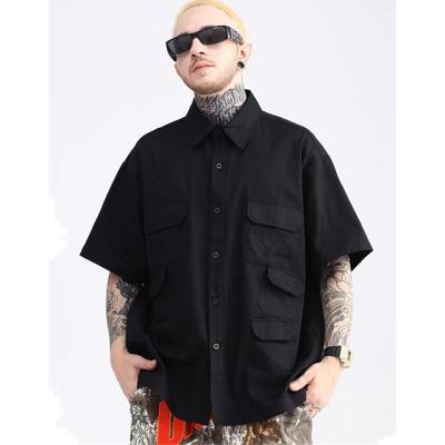 China Breathable Button Pocket Summer Cotton Casual Shirts 100% Short Sleeve Men Shirts for sale