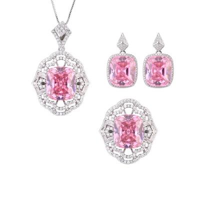 China Vintage Baaklam Simulated Rose Diamond Temperament Hollow Set Pendant Ring Set for sale