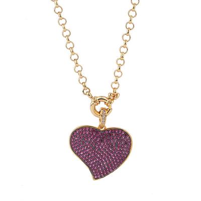 China Vintage Baaklam New Product Copper Gold Plated Heart Necklace Personality Temperament Fashion Jewelry Necklaces for sale