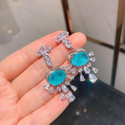 China Crystal Elegant Fashion Fine Bridal Jewelry TRENDY Custom Wedding Wedding Earrings Women Luxurious Zircon Pendant for sale