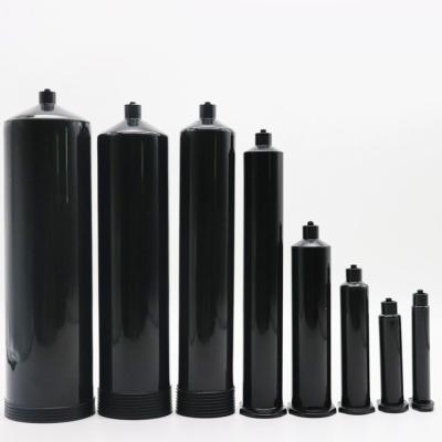 China Building Material Shops 55cc US Style  Pneumatic Barrel Syringe Disposable Black Dispenser Industrial Dispensing Barrel for sale