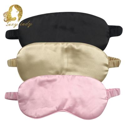 China Hot Selling 100% Logo Printed Custom Lightweight Comfortable Eyemask Anti-Wrinkle Blocking Sleep Luxury Silk Eye Mask for sale