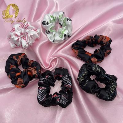 China WHOLESALE Elastic Hair Ties Hair Accessories Girl Hair Scrunchine Hair Decoration Print Headbands Rubber Scrunchine For Women for sale