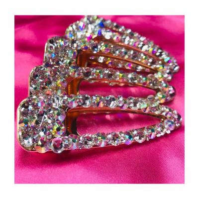 China Custom Fashion Hairpins Diamond Hair Clips Rhinestone Rhinestone Girls Letter Name Hair Clips for sale