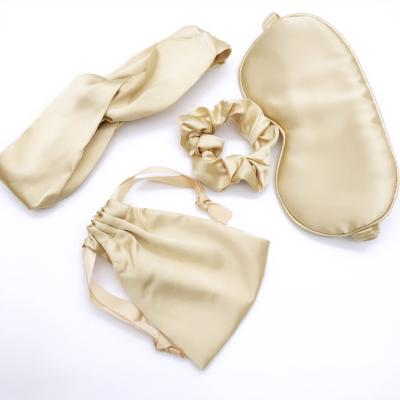 China Other wholesale high grade silk eye mask set same color satin accessories head wrap silk ties for sale