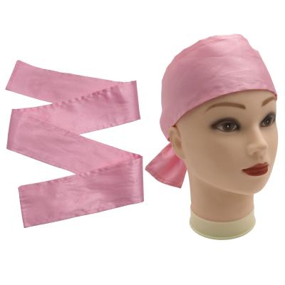 China Other good custom logo silk satin edge wrap satin stitching silk main headband for women hair accessories for sale