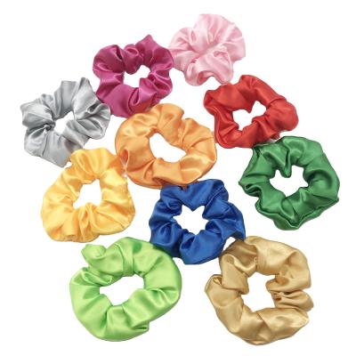 China Fashion colorful silk hair ties women hair accessories satin headband logo hair band custom silk tie band for sale